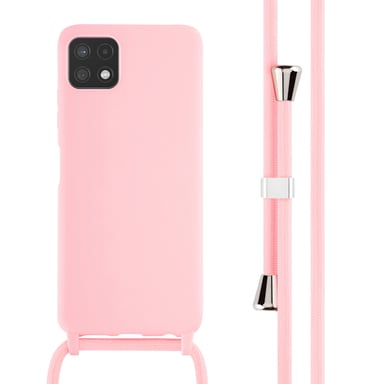 imoshion Coque en silicone avec cordon pour Samsung Galaxy A22 (5G) - Rose