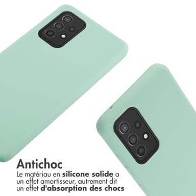 imoshion Coque en silicone avec cordon pour Samsung Galaxy A52(s) (5G/4G) - Vert menthe
