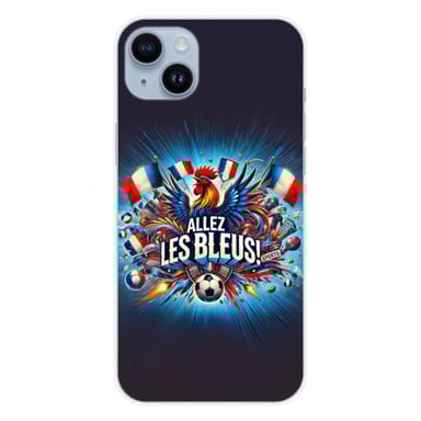 Coque en silicone - Compatible Apple iPhone 15 Plus - design allez les bleus