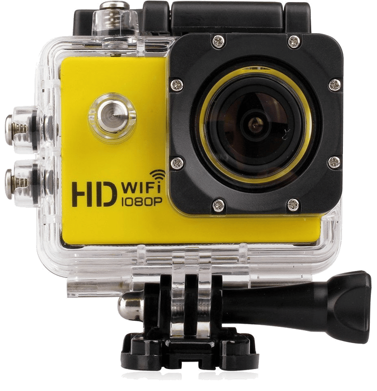 Caméra Wifi Sport Embarquée Plongée Caisson Caméscope Full HD 1080P Jaune 8 Go Plastique YONIS