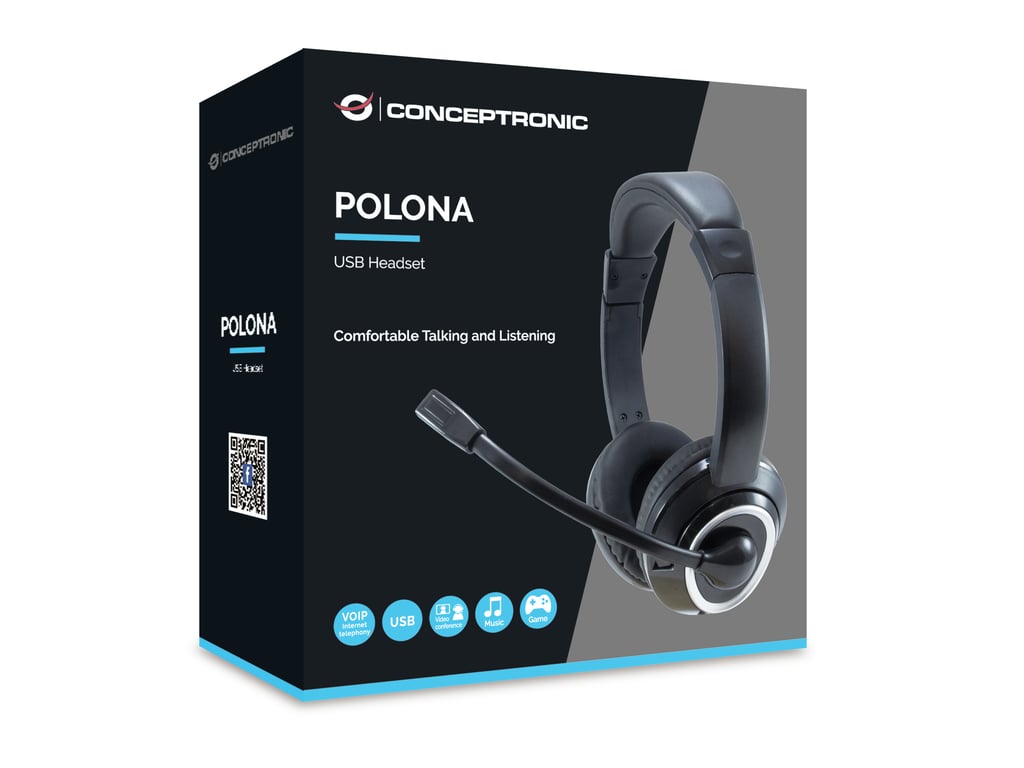 Casque Conceptronic POLONA – Filaire, USB Type-A, Appels/Musique - vue 3
