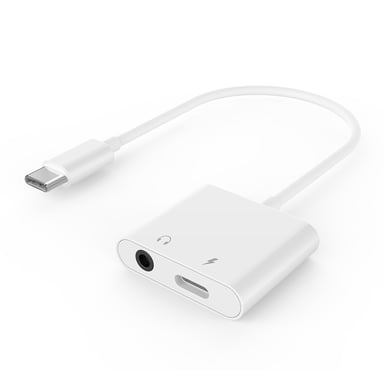 Gembird GMB Audio A-CM-3.5FP-01 changeur de genre de câble 4-pins 3.5 mm, USB Type-C USB type-C Blanc