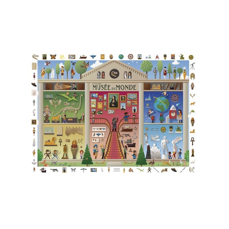 Puzzle Sentosphere Cherche Et Trouve Le Musée Du Monde 48 X 33 Cm Carton Recyclé - vue 4