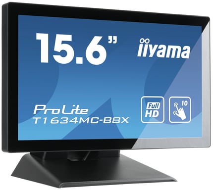 iiyama ProLite T1634MC-B8X écran plat de PC 39,6 cm (15.6'') 1920 x 1080 pixels Full HD LED Écran tactile Multi-utilisateur Noir
