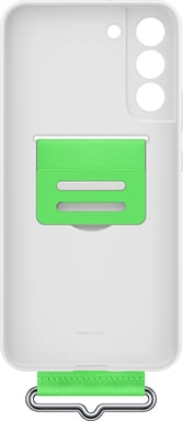 Samsung Funda de silicona A prueba de golpes con correa para Galaxy S22 Plus Blanco