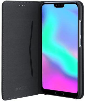 Folio a conchiglia con slot per schede e supporto per Huawei Honor 10 Nero