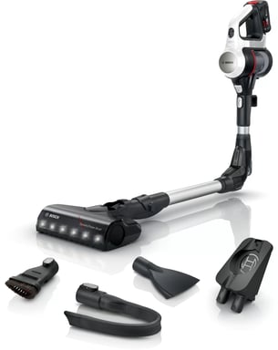 Bosch BBS711W aspiradora de mano Negro, Acero inoxidable, Blanco Sin bolsa