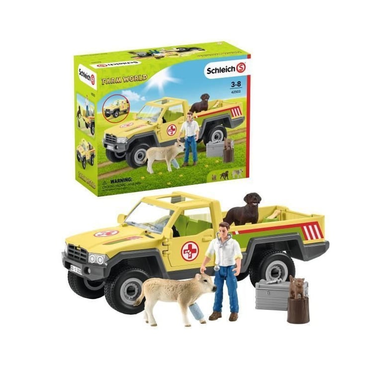 SCHLEICH Visite du veterinaire a la ferme Neuf