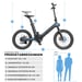 Bici elettrica pieghevole MAXTRON Smart30 con batteria rimovibile da 36 V 9,6 Ah e sensore di coppia