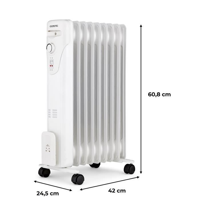 Radiateur bain d'huile électrique 2000 Watts OCEANIC 3 puissances 9 éléments Mobile - vue 5