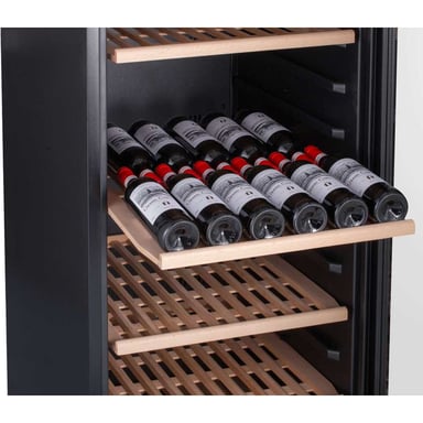 Cave à vin CAVISS S1190CBEG mono-température 190 bouteilles LED porte vitrée noire