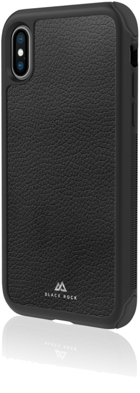 Coque de protection Robust Real Leather pour iPhone Xs d'Apple, Noir