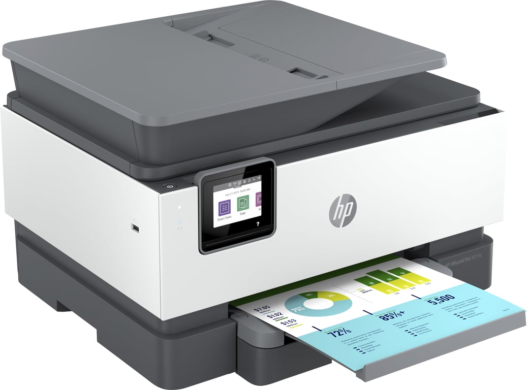 HP OfficeJet Pro Imprimante Tout-en-un HP 9019e, Couleur, Imprimante pour Petit bureau, Impression, copie, scan, fax, HP+; Éligibilité HP Instant Ink; Chargeur automatique de documents; Impression recto-verso