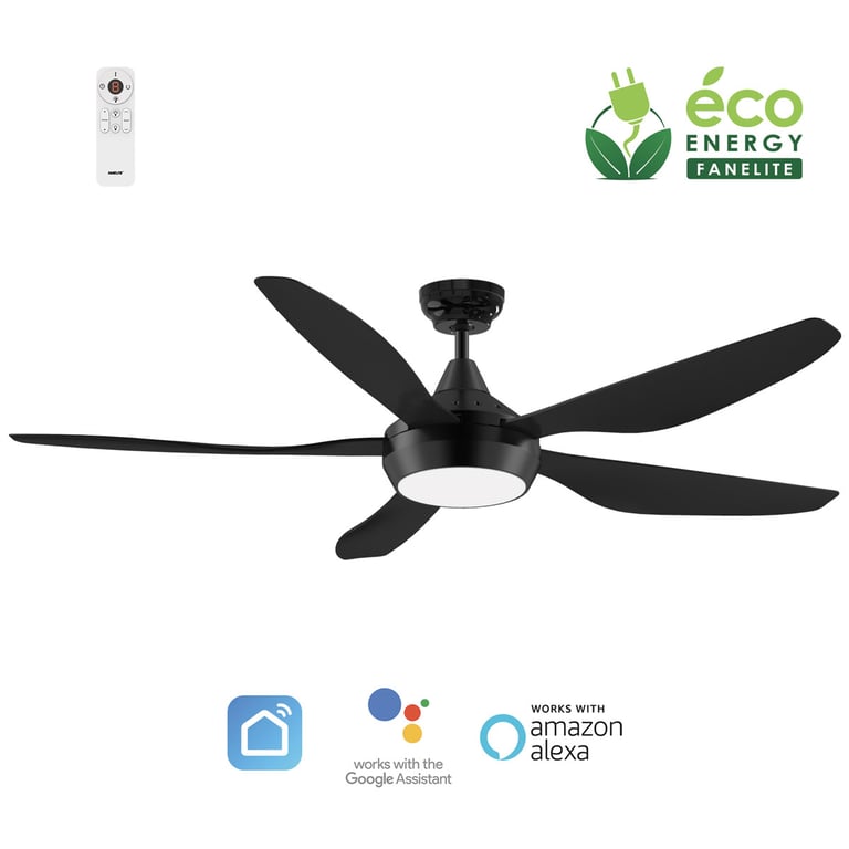 Fanelite Ventilateur de plafond 137 cm MAUPITI Moteur DC LED dimmable 3 couleurs Wifi & Contrôles vocaux Neuf