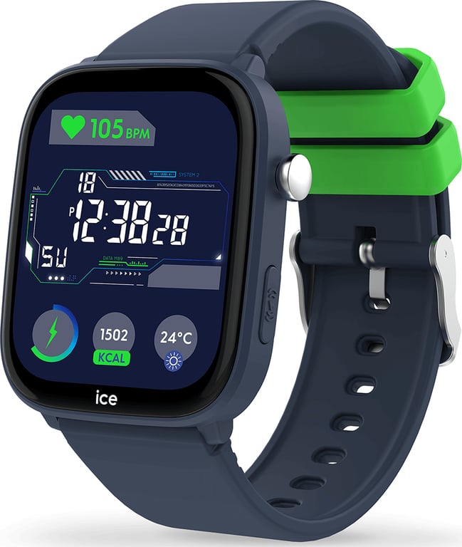 Montre connectée ICE SMART Junior 3.0 Find My Rectangulaire avec Bracelet Silicone Bleu Ice Watch - Neuf