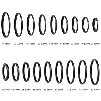 K&F Kit de 18 anillos adaptadores y reductores para filtros universales