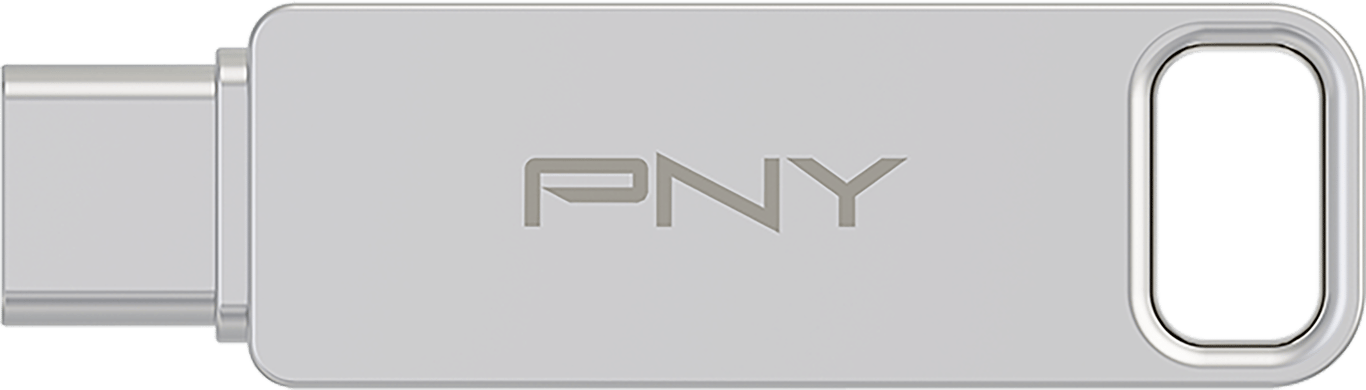 Clé OTG USB 3.2 256GB USB C & USB A Métal argent PNY - Neuf