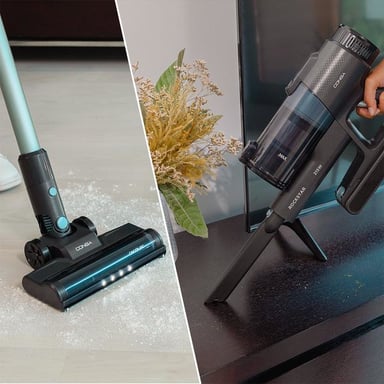 Cecotec 08422 aspiradora de pie y escoba eléctrica Aspiradora escoba 2 en 1 Batería Secar Sin bolsa 215 W Negro 2,2 Ah