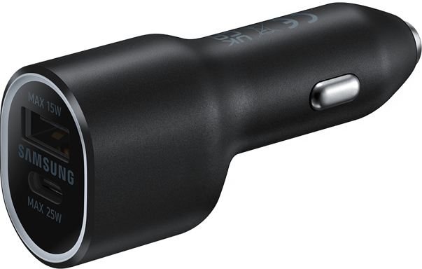 Samsung Cargador de Coche USB-A y USB-C 40W PD Carga Rápida Universal Negro