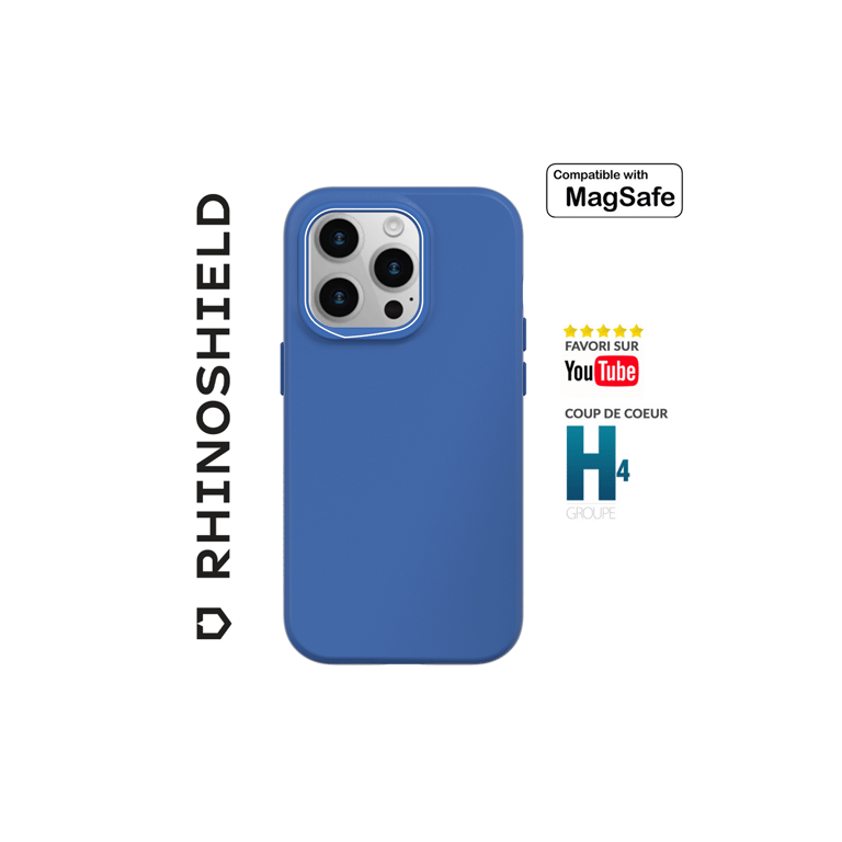 RhinoShield Coque Compatible avec [iPhone 15 Pro Max] SolidSuit Compatible  avec Magsafe - Coque Fine avec Technologie d'absorption des Chocs et  Finition Premium Mate - Bleu Cobalt - RhinoShield