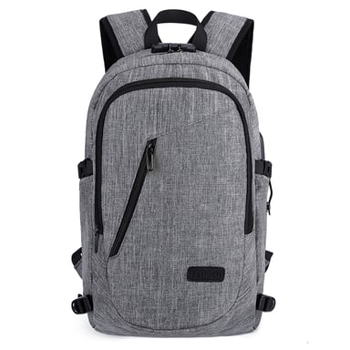 Sac à Dos Ordinateur Portable 15,6 Pouces USB Prise Casque Verrou Antivol Gris YONIS