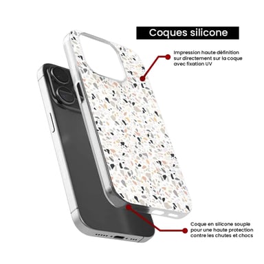 Coque en silicone - Compatible pour Google Pixel 8 Pro - design terrazzo color