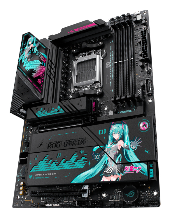 ASUS ROG STRIX X870E H GAMING WIFI7 HATSUNE MIKU EDITION - vue 8