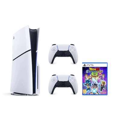 PS5 Slim & 2nd White Dualsense Controller & Dragon Ball Sparking Zero Pack - Consola de juegos PlayStation 5 Slim 1TB (Estándar)