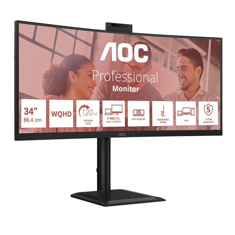 AOC E4 CU34E4CW écran plat de PC 86 4 cm 34 3440 x 1440 pixels UltraWide Quad HD LED Neuf - vue 3
