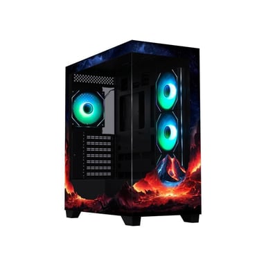 Boîtier Moyen tour BitFenix Ceto Premium BFC-CET-500-KKGSK-VL 4x120 A-RGB Verre trempé Panoramique Noir