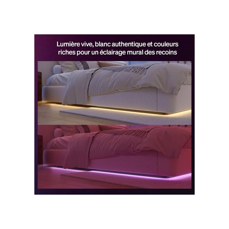 Bande LED Philips Hue Lightstrip Flux 3 m Gradient Multi-couleur 1 200 lm Blanc - Neuf