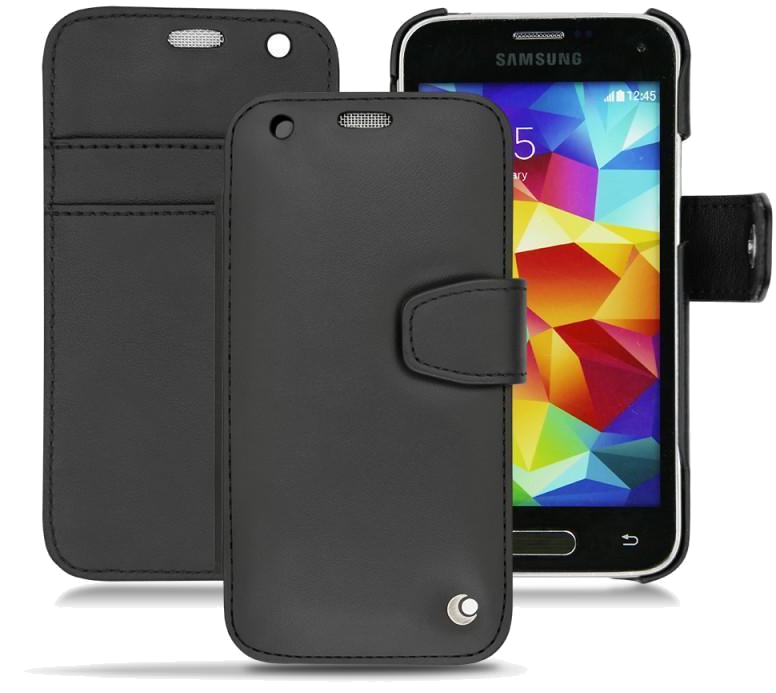 Housse cuir Samsung SM-G800 Galaxy S5 mini - Rabat horizontal portefeuilleMarron