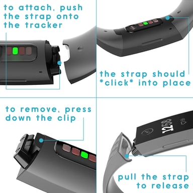 imoshion Bracelet silicone pour Fitbit Charge 3 / 4 - Gris