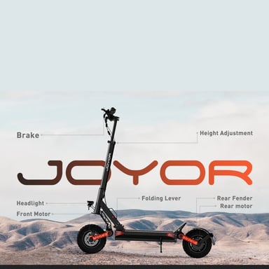 Joyor S10-S-Z (2025) - Monopattino Elettrico Pieghevole Due Motori 1000W 60V18Ah Schermo a Colori Alta Definizione Con Indicatori - Nero