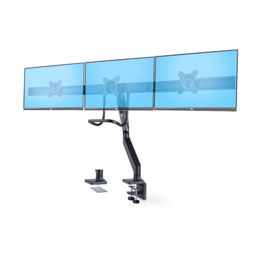 StarTech.com Supporto per 3 monitor da 27 a barra trasversale, VESA 75x75/100x100, regolazioni senza attrezzi, morsetto a C/occhiello, braccio a molla (TRIPLE MONITOR DESK MOUNT - - CROSSBAR DESIGN UP TO 27INCH SCR)