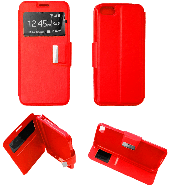 Etui Folio compatible Rouge Huawei Honor 7S