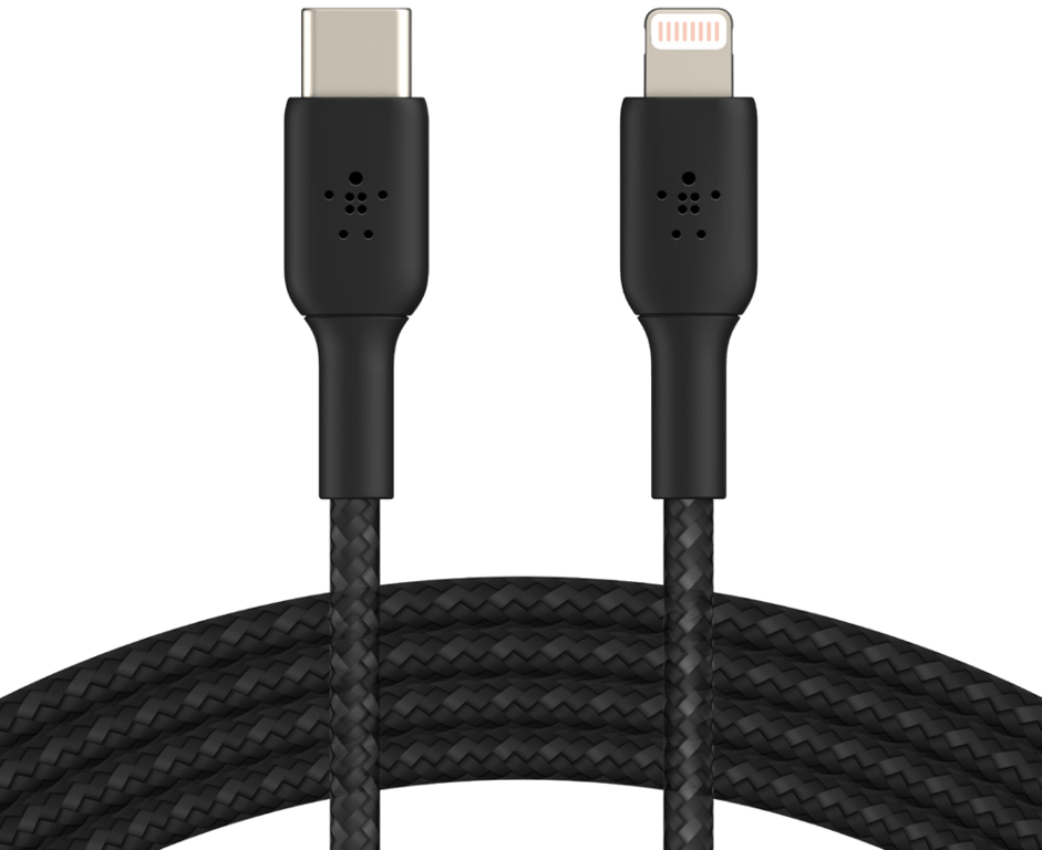 Câble à gaine tressée USB-C vers Lightning BOOST?CHARGE? (1 m), Noir