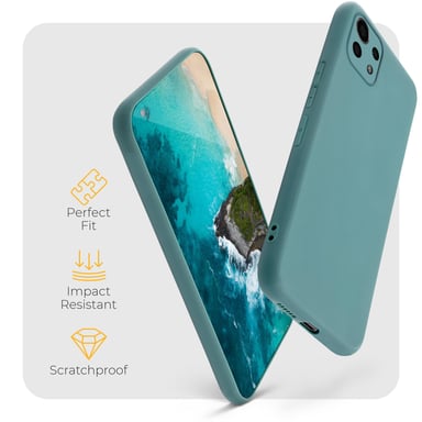 Moozy Minimalist Series Funda de silicona para Xiaomi Mi 11 Lite 5G y 4G, Gris Azul - Acabado Mate, Funda protectora ultradelgada de TPU suave y ligera con superficie mate