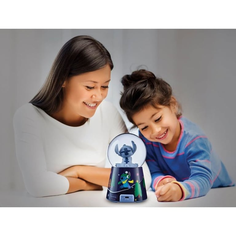 Enceinte enfant Bluetooth Lexibook Stitch Boule à neige décorative Bleu Rechargeable USB-C - Neuf