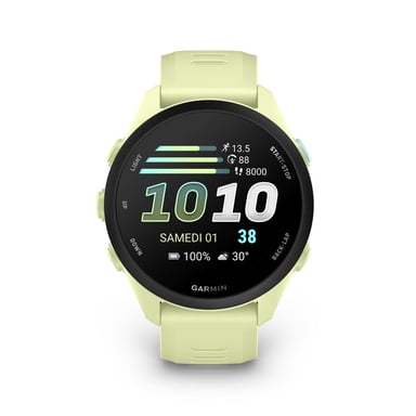 Garmin Forerunner 70 - Montre GPS de running AMOLED 1,2'' Tactile Bracelet jaune citron Noir 5 ATM