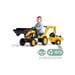 Tractopelle à pédales FALK Komatsu selle pivotante 360° pelle frontale excavatrice arrière remorque basculante Jaune