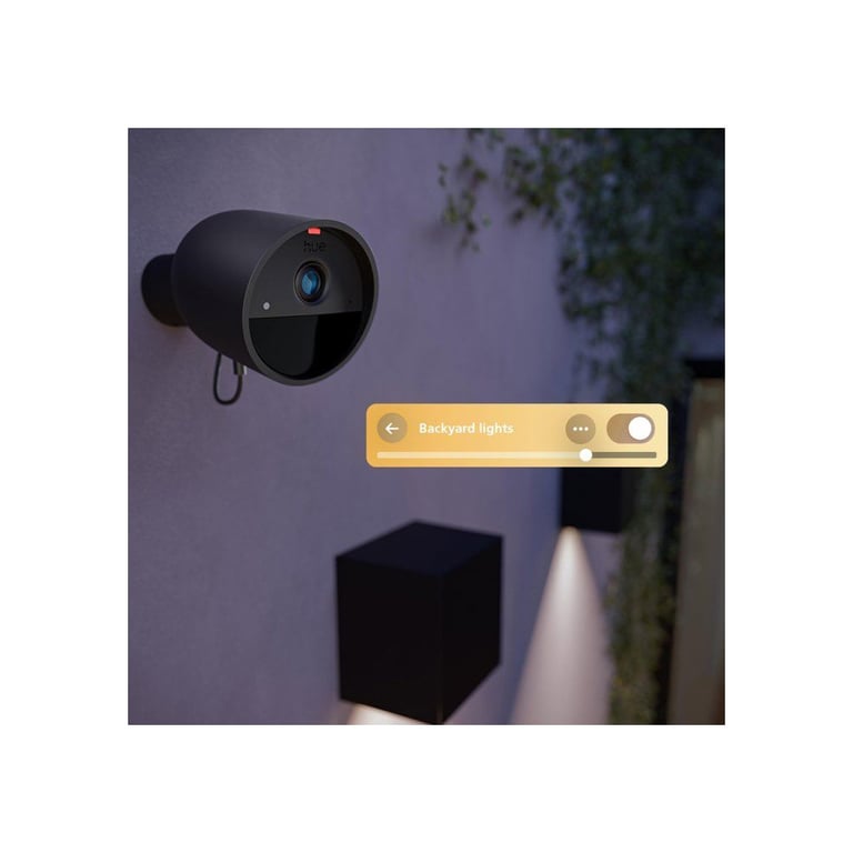 Caméra connectée Philips Hue Secure Cam 2K Wired Black EU 2K filaire vision nocturne infrarouge alertes de mouvement noire - Neuf