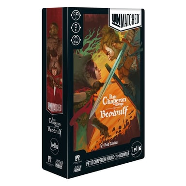Jeu de duel tactique Iello Unmatched Petit Chaperon Rouge vs Beowulf - Cartes 63 x 88 mm - Miniatures - Boîte verticale