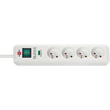 Multiprise parafoudre Brennenstuhl Eco-Line 4 prises 2P+T 16A 13500A 1,40 m Blanc