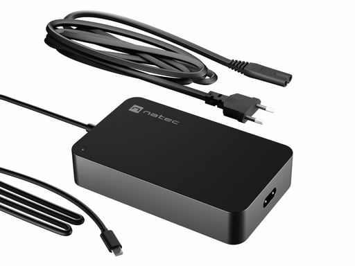 NATEC Grayling adaptador e inversor de corriente Interior 90 W Negro