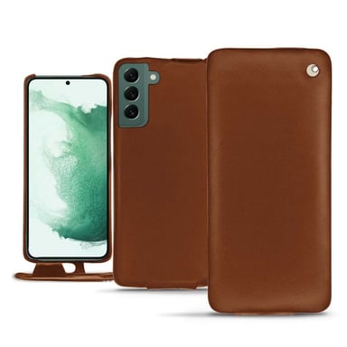 Housse cuir Samsung Galaxy S22+ -  - Marron - Cuir lisse