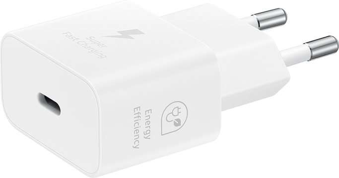 Cargador de red GaN USB-C 25W + Cable USB-C Blanco, Producto oficial de Samsung