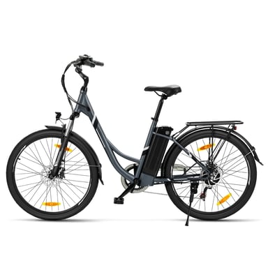 Bicicleta eléctrica B1 Gris, enchufe UE, cuadro paso bajo, 26 pulgadas, 36V 15,6Ah, 250W