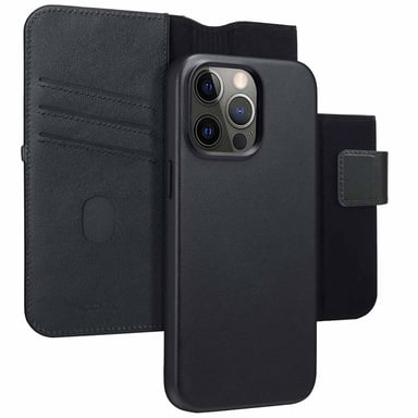 Accezz Étui de télephone portefeuille en cuir 2-en-1 avec MagSafe pour Apple iPhone 15 Pro Max - Onyx Black