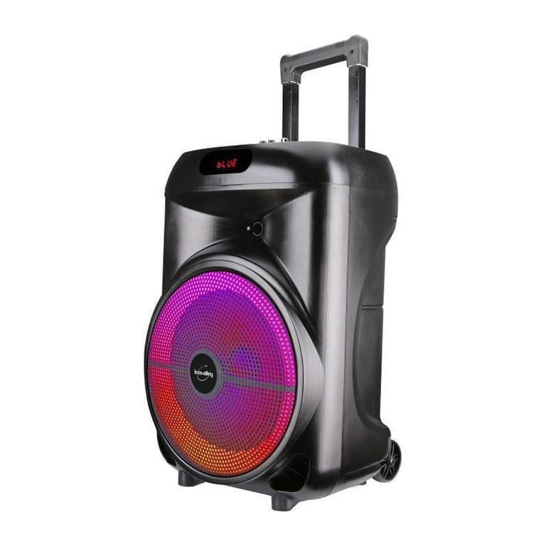 Enceinte trolley INOVALLEY KA122 Bluetooth Lumineuse - vue 3